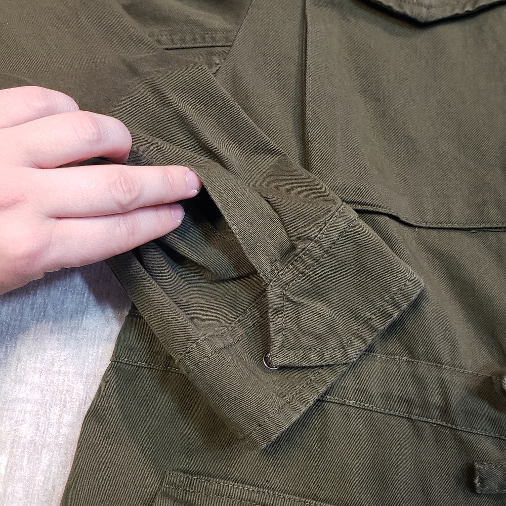 NWT Nine West Olive Green Cargo Utility Jacket Size XL - Picture 12 of 16